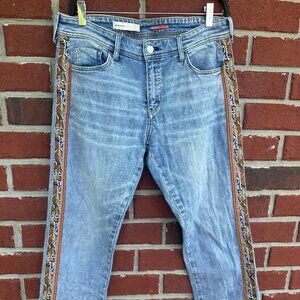 Anthropologie Pilcro Slim Boyfriend Jeans with Embroidered Side Stripe – Size 29